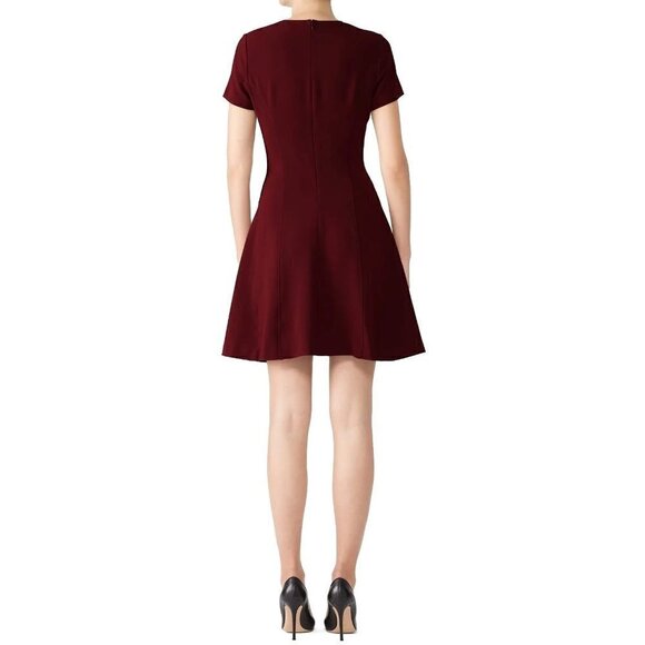 Theory Modern Seamed Fit Flare Mini Dress Red Womens Size 2 - Picture 4 of 11